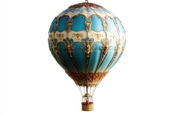 Ornate teal and cream hot air balloon model