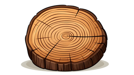 Detailed Cross Section of a Cut Tree Trunk Showing Concentric Circles and Growth Rings