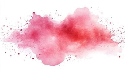 Abstract pink color painting illustration - watercolor splashes or stain, isolated on white background PNG (Generative Ai)