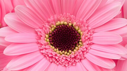 Closeup Pink Gerbera Daisy Flower Blossom Macro Photography