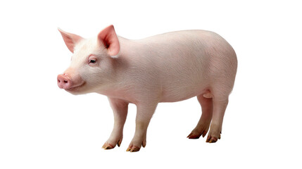 Adorable Pig Portrait: Captivating shot of a single, healthy piglet, set against a pristine background, embodying farm life, vitality, and the essence of livestock