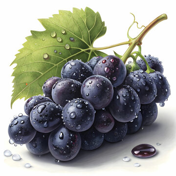 of a fresh black greps with water droplets