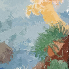 Various oil paintings, flowers, roses, peonies, birds, marine creatures, tropical leaves, butterflies