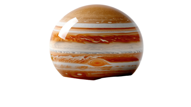 Celestial Sphere: A mesmerizing sphere, a terrestrial representation of the solar system's largest planet, offering a captivating visual of the cosmic wonder.