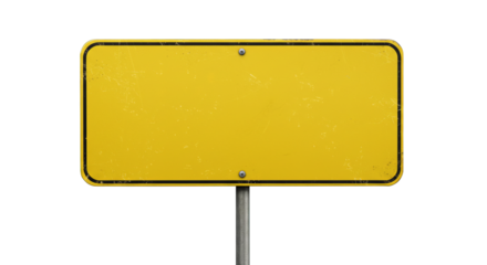 Caution Blank sign stands ready