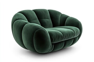 Deep-seated emerald velvet loveseat