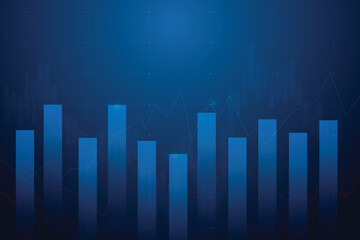 candlestick chart business background