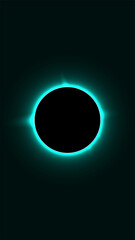 A total solar eclipse with a radiant cyan corona. The glowing energy contrasts against the dark sky, creating an ethereal cosmic spectacle. Ideal for sci-fi and space-themed designs.