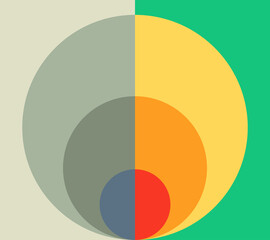 Circle geometric art utilizing a 8-vibrant color gradient can be eye-catching and visually striking. It can indeed be used for backgrounds, wallpapers, sculptures, and more.
