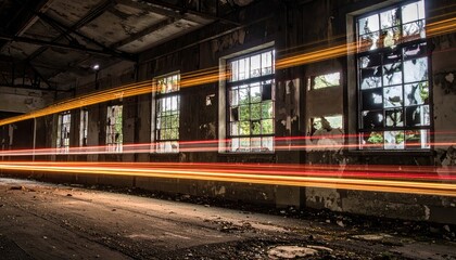 Ghostly Light Trails in Ruin