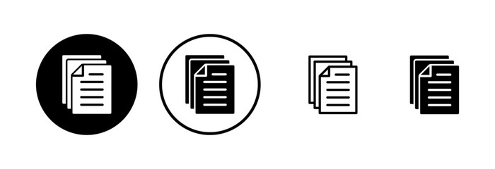 Document icon logo design. Paper sign and symbol. File Icon