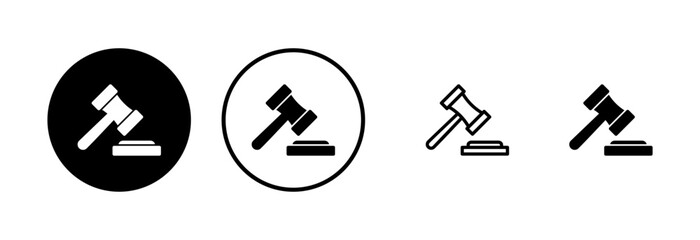Gavel icon logo design. judge gavel sign and symbol. law icon. auction hammer