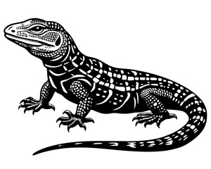 Creative details beautiful monitor lizard Vector Illustration