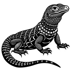 Creative details beautiful monitor lizard Vector Illustration