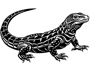 Creative details beautiful monitor lizard Vector Illustration