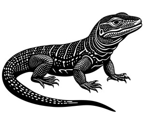 Creative details beautiful monitor lizard Vector Illustration