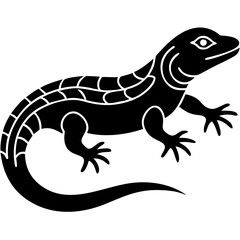 Creative details beautiful monitor lizard Vector Illustration