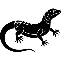 Creative details beautiful monitor lizard Vector Illustration