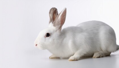 Obraz premium white rabbit on white background