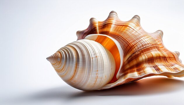 sea shell on white background background with sea shells