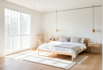 A bedroom with a bed and a book shelf in it.