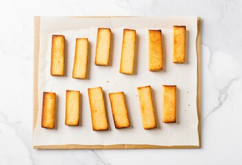 A baking sheet filled with bread sticks covered in parsley.
