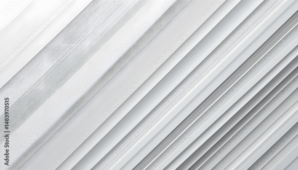 Aufkleber Abstract White Design, A Modern Simple Image. Layered Lines Create Depth And Texture, Perfect For Backgrounds. The Gradient Provides Movement, With A Light Feel. Great For Branding And Web Design.