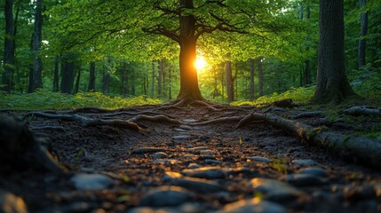 Sunlit Forest Path