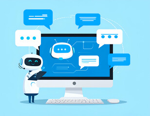 AI-powered chatbot provides automated customer support via computer