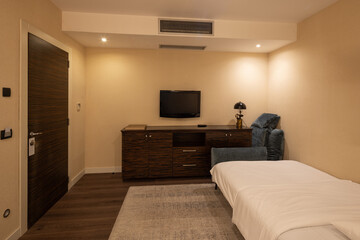 Hotel bedroom Interior in small hotel