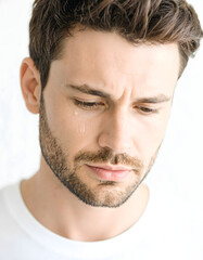 Obraz premium Man Crying Sadness Grief Emotional Distress