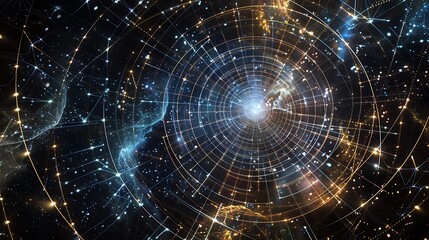 Fototapeta premium Abstract Digital Representation Of Data Network Visualization In Space