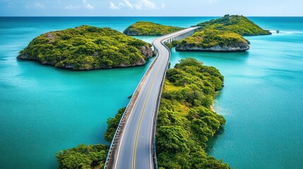 Scenic Coastal Highway Bridge Over Turquoise Waters