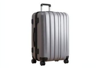 Sleek silver suitcase ready for your next adventure.  Perfect for a weekend getaway or longer trip!