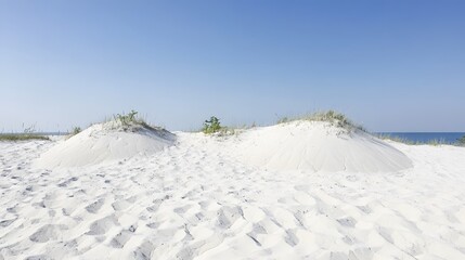 Stunning White Sand Dunes Beach Landscape