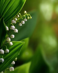 Obraz premium Lily of the Valley Flowers and Leaves