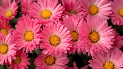Vibrant Pink Daisy Flowers Close Up Bouquet