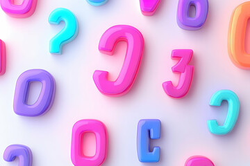 Fototapeta premium Colorful 3 d numbers pattern for educational and design projects