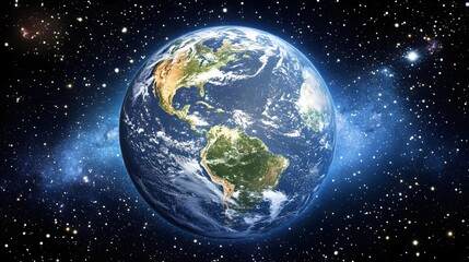 Fototapeta premium Stunning Earth From Space Galaxy Background