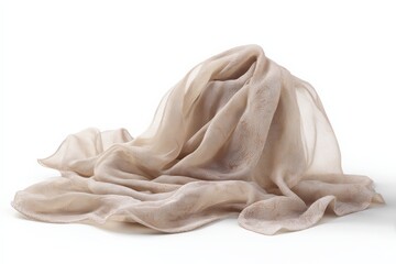 Draped beige silk scarf. Soft, luxurious, and elegant. Perfect for adding a touch of sophistication to any outfit.