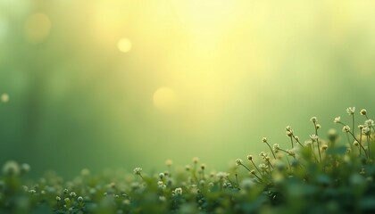 Fototapeta premium Wildflowers Blooming in a Meadow with Soft Light