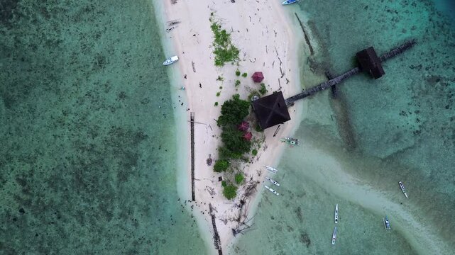 Drone View of Coral Reefs Surrounding Kodingareng Keke