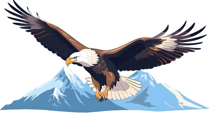 Obraz premium Detailed Eagle Cartoon Vector Illustration for Isolated Uses on White Background