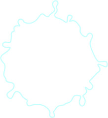 Water mark with grunge textures and uneven distribution enclosed in a hollow neon contour.