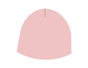 Toque Crochet Hat. Knitted Winter Head Fashion accessory cap clothing technical illustration. Vector headgear for Men, women, unisex style, flat template CAD mockup sketch outline isolated