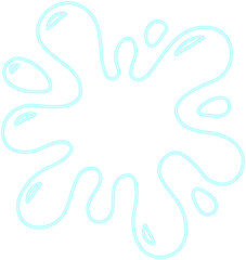 Fototapeta premium Water blob with petal structure and contour outline creating a bright abstract splash and smudged neon droplet.