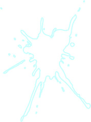 Radial splash form with elongated streaks and neon outline forming a hollow bright water burst structure.
