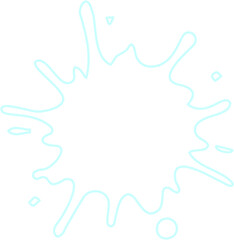 Irregular water form with uneven neon outline creating a rugged organic blob shape in a hollow graphic style.