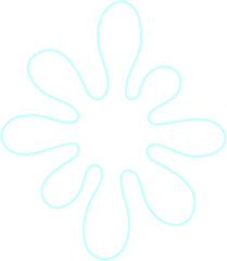 Circular form featuring soft curved contours shaped like overlapping petals in a neon water stain composition.