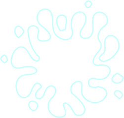 Wide spread water splash formed by textured neon outlines with layered hollow contours.